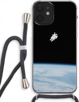 Case Company® - iPhone 12 hoesje met Koord - Alone in Space - Telefoonhoesje met Zwart Koord - Extra Bescherming aan alle Kanten en Over de Schermrand