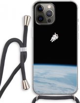 Case Company® - iPhone 12 Pro Max hoesje met Koord - Alone in Space - Telefoonhoesje met Zwart Koord - Extra Bescherming aan alle Kanten en Over de Schermrand