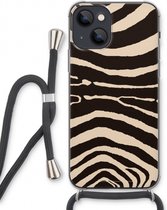 Case Company® - iPhone 13 hoesje met Koord - Arizona Zebra - Telefoonhoesje met Zwart Koord - Extra Bescherming aan alle Kanten en Over de Schermrand