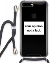 Case Company® - iPhone 8 Plus hoesje met Koord - Your opinion - Telefoonhoesje met Zwart Koord - Extra Bescherming aan alle Kanten en Over de Schermrand