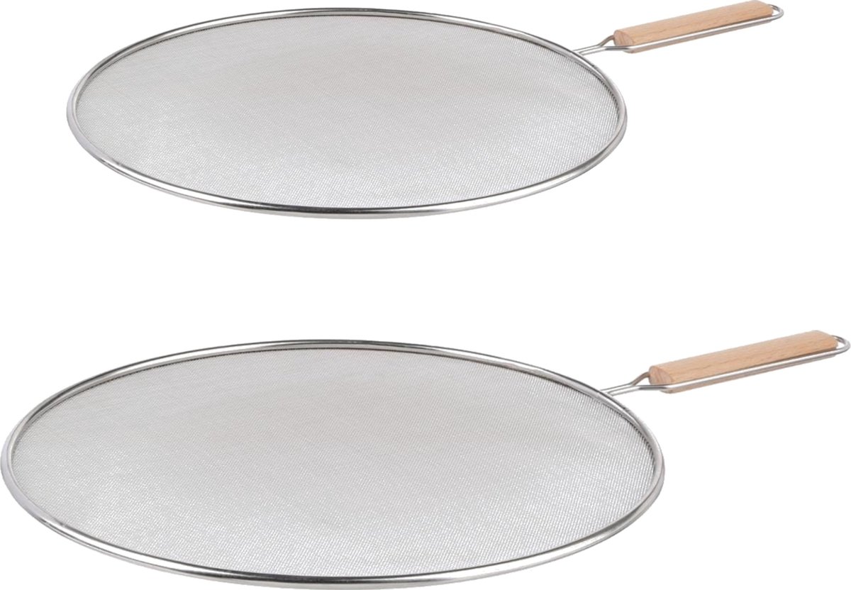 5Five Set van 2x Universele spatdeksels - afgietdeksels - voor pannen - rvs - Dia 29 en 33 cm