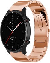 Stalen Smartwatch bandje - Geschikt voor Strap-it Amazfit GTR 2 metalen bandje - rosé goud - GTR 2 - 22mm - Strap-it Horlogeband / Polsband / Armband
