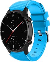 Siliconen Smartwatch bandje - Geschikt voor Strap-it Amazfit GTR 2 siliconen bandje - lichtblauw - GTR 2 - 22mm - Strap-it Horlogeband / Polsband / Armband