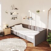 Slaapbank met matras en USB stof lichtgrijs 90x200 cm