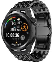 Stalen Smartwatch bandje - Geschikt voor Strap-it Huawei Watch GT Runner stalen draak band - zwart - GT Runner - 22mm - Strap-it Horlogeband / Polsband / Armband