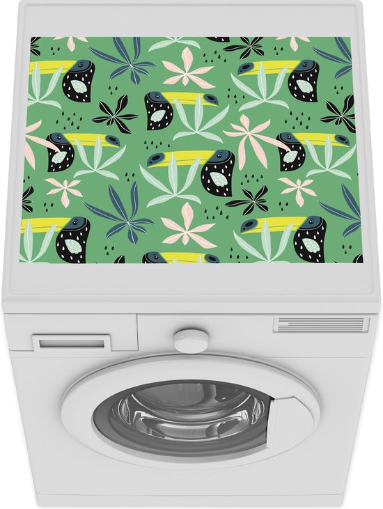 Protège machine à laver - Tapis de machine à laver - Toucan - Plantes -  Vert - 55x45... | bol.com