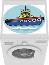 Wasmachine beschermer mat - Een pictogram illustratie van een sleepboot - Breedte 55 cm x hoogte 45 cm