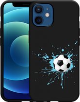 iPhone 12/12 Pro Hoesje Zwart Soccer Ball - Designed by Cazy