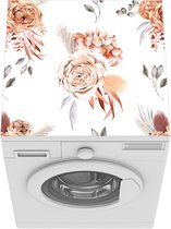 Wasmachine beschermer mat - Patronen - Rozen - Wit - Breedte 60 cm x hoogte 60 cm