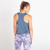 Het Dare2B Meditat mouwloze crop vest - dames - Q-Wic - lichtgewicht - Blauw