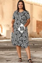 HASVEL-Groote maat A-symmetrischjurk-Met patroon jurk- Maat XXL- Casual jurk- HASVEL-Plus Size A-symmetricdress-Patterned dress-Size XXL-casual dress