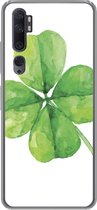Geschikt voor Xiaomi Mi Note 10 Pro hoesje - Klavertje Vier - Waterverf - Plant - Siliconen Telefoonhoesje