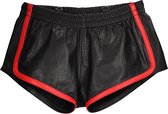 Versatile Shorts - Premium Leather - Black/Red - S/M - Maat S/M - Bondage Toys