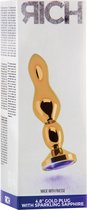 R4 - Gold Plug - 4,8 Inch - Purple Sapphire - Butt Plugs & Anal Dildos blue,gold