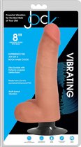 8 Inch Vibrating Dong with Balls - Flesh - Realistic Vibrators flesh