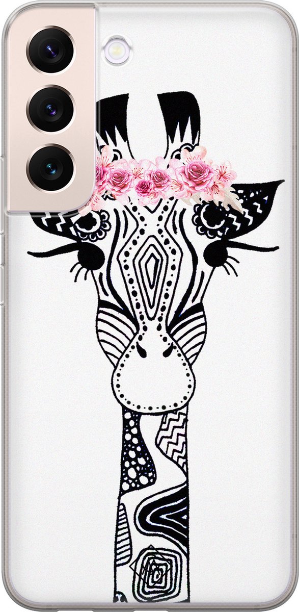 Casimoda® hoesje - Geschikt voor Samsung S22 Plus - Giraffe - Backcover - Siliconen/TPU - Wit