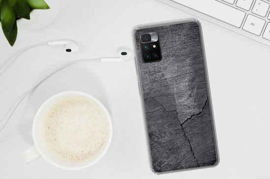 Coque Xiaomi Redmi 10 - Béton - Zwart - Déchirure - Coque de téléphone en Siliconen