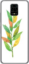 Geschikt voor Xiaomi Redmi Note 10 Lite hoesje - Waterverf - Bladeren - Planten - Siliconen Telefoonhoesje