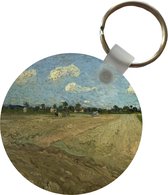 Sleutelhanger - Geploegde akkers - Vincent van Gogh - Plastic - Rond - Uitdeelcadeautjes