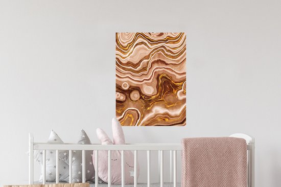 Stickers muraux - Feuille Autocollant - Marbre - Or - Cercle - 30x40 cm - Feuille Adhésive - Stickers muraux Chambre Enfant - Papier Peint Auto Adhésif