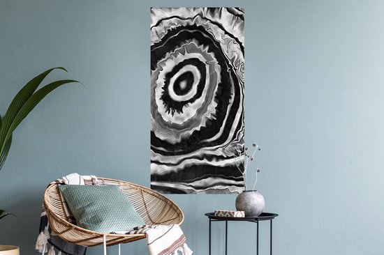 Stickers muraux - Sticker Feuille - Marbre - Zwart - Grijs - 40x80 cm - Film Adhésif - Stickers muraux Chambre Enfant - Papier Peint Auto Adhésif