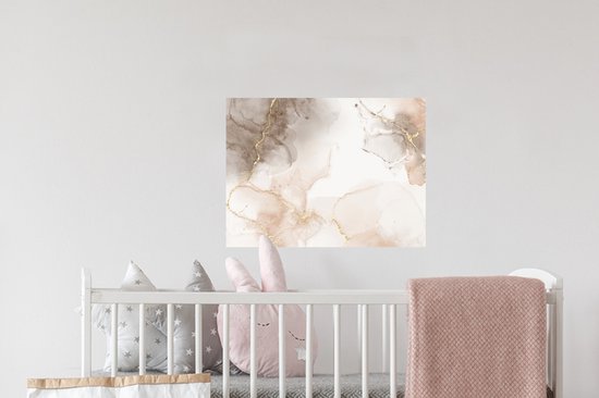 Stickers Stickers muraux - Marbre - Marron - Or - 40x30 cm - Feuille adhésive