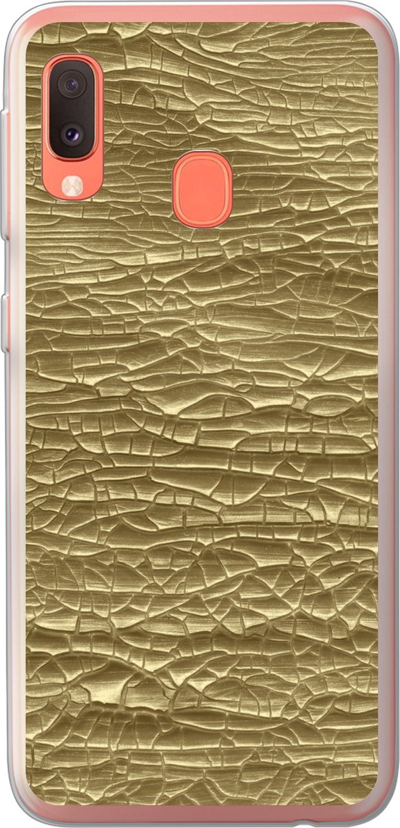 Telefoonhoesje Geschikt voor Samsung Galaxy A20e hoesje - Goud - Verf - Abstract - Siliconen Telefoonhoesje Telefoonhoesje