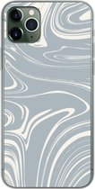 Geschikt voor iPhone 11 Pro Max hoesje - Marmer print - Geel - Patronen - Siliconen Telefoonhoesje