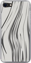 Geschikt voor iPhone SE 2020 hoesje - Marmer print - Grijs - Lijn - Siliconen Telefoonhoesje
