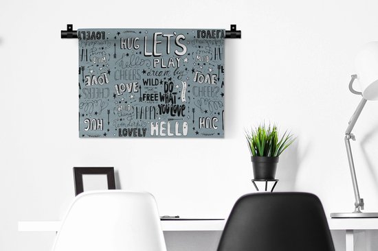 Tapisserie murale - Tissu mural - Proverbes - Bébé - Citations - Mots - Enfants - 60x45 cm - Tapisserie murale