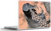 Autocollant pour ordinateur portable - 11,6 pouces - Vintage - Japandi - Paon - Animaux - 30x21cm - Autocollants pour ordinateur portable - Peau pour ordinateur portable - Couverture