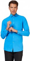 overhemd Blue Steel heren polyester blauw mt 4XL