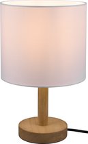LED Tafellamp - Tafelverlichting - Nitron Kiblon - E27 Fitting - Rond - Mat Bruin - Hout