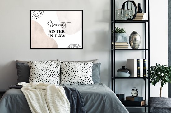 Cadre photo avec affiche - Proverbes - Belle-soeur - Amour - Belle-soeur - 80x60 cm - Cadre pour affiche