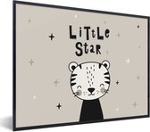 Fotolijst incl. Poster - Quotes - Little star - Spreuken - Kids - Baby - Jongens - Meiden - 80x60 cm - Posterlijst