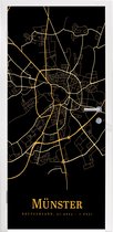 Deursticker Münster - Kaart - Goud - 80x215 cm - Deurposter