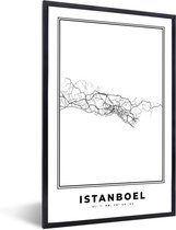 Fotolijst incl. Poster - Istanbul - Turkije - Stadskaart - 60x90 cm - Posterlijst - Plattegrond