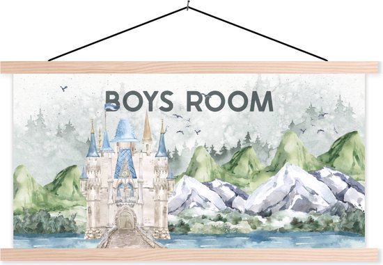 Posterhanger incl. Poster - Schoolplaat - Quotes - Boys room - Jongens - Spreuken - Kids - Baby - Jongetje - 150x75 cm - Blanke latten