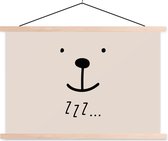 Posterhanger incl. Poster 150x100 cm - Schoolplaat - Quotes - Spreuken - Slapen - Zzz... - Kids - Kinderen - Jongens - Meiden - Textielposter - Blanke latten
