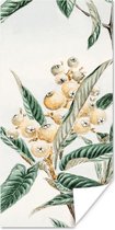 Poster Bladeren - Bes - Japans - Design - 40x80 cm