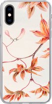 Geschikt voor iPhone X hoesje - Japanse esdoorn - Herfst - Vintage - Siliconen Telefoonhoesje