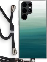 Case Company® - Samsung Galaxy S22 Ultra hoesje met Koord - Ocean - Telefoonhoesje met Zwart Koord - Bescherming aan alle Kanten en Over de Schermrand