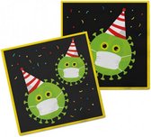 servetten Party Safe 33 cm papier zwart/geel 12 stuks