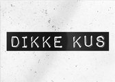 kaart Dikke kus 15 x 10,5 cm papier zwart/wit
