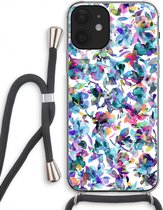 Case Company® - iPhone 12 hoesje met Koord - Hibiscus Flowers - Telefoonhoesje met Zwart Koord - Extra Bescherming aan alle Kanten en Over de Schermrand