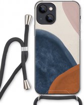 Case Company® - iPhone 13 hoesje met Koord - Geo #1 - Telefoonhoesje met Zwart Koord - Extra Bescherming aan alle Kanten en Over de Schermrand