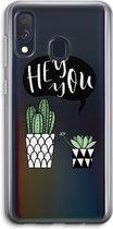 Case Company® - Samsung Galaxy A40 hoesje - Hey you cactus - Soft Cover Telefoonhoesje - Bescherming aan alle Kanten en Schermrand