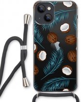 Case Company® - iPhone 13 hoesje met Koord - Kokosnoot - Telefoonhoesje met Zwart Koord - Extra Bescherming aan alle Kanten en Over de Schermrand