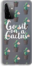 Case Company® - Samsung Galaxy A72 hoesje - Cactus quote - Soft Cover Telefoonhoesje - Bescherming aan alle Kanten en Schermrand