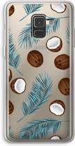 Case Company® - Samsung Galaxy A8 (2018) hoesje - Kokosnoot - Soft Cover Telefoonhoesje - Bescherming aan alle Kanten en Schermrand